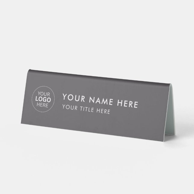 Custom Business Logo Desk Nameplate Table Tent (Front)
