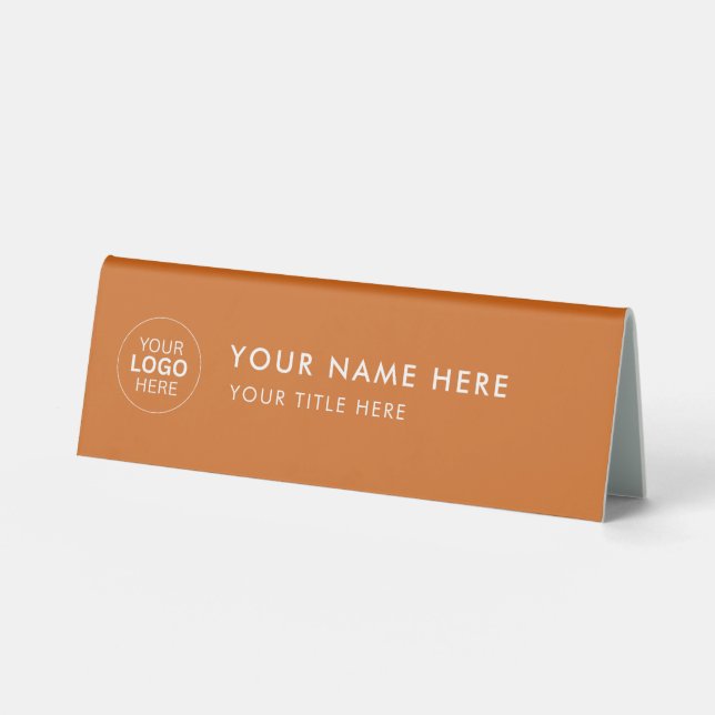 Custom Business Logo Desk Nameplate Table Tent (Front)