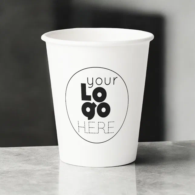 Custom Business Logo Disposable Paper Party Cup | Zazzle