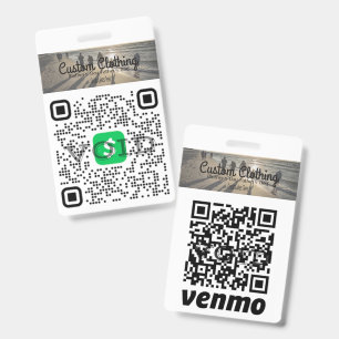 Custom Business Logo Dual Payment QR Code Badge