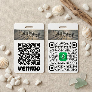 Custom Business Logo Dual Payment QR Code Badge