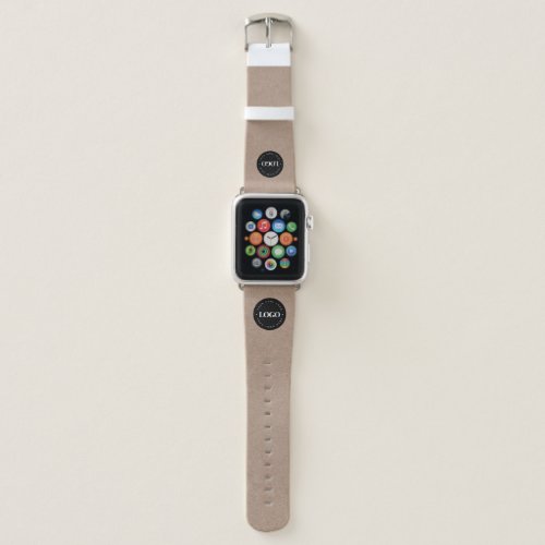 Custom Business Logo  Earthy Kraft Background Apple Watch Band