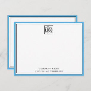 Custom Business Logo Editable Color 2 Border   Note Card