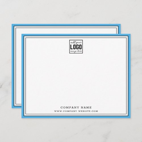 Custom Business Logo Editable Color 2 Border   Note Card