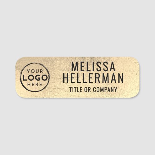 Custom Business Logo Employee Gold Name Tag