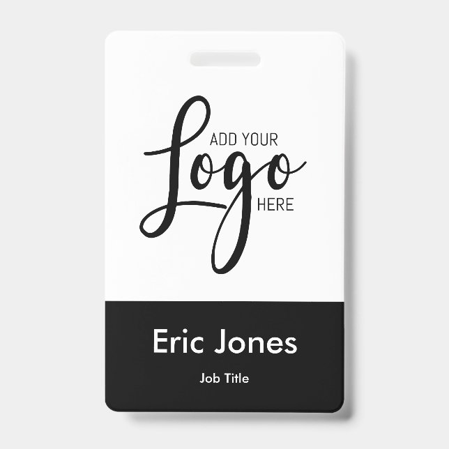 Custom BUSINESS LOGO employee ID identification Ba Badge (Front)