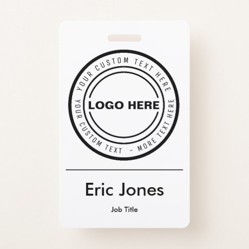 Custom BUSINESS LOGO employee ID identification Badge