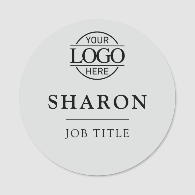 Custom Business Logo Employee Staff Magnetic Name Tag (Front)