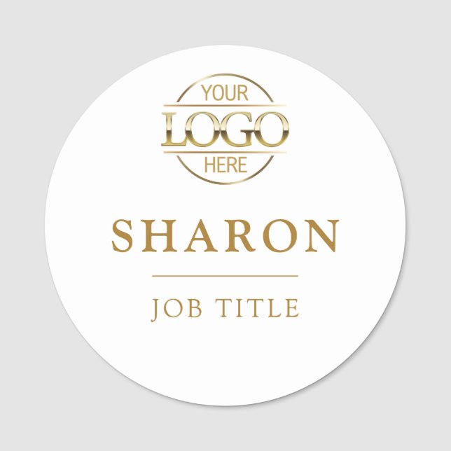 Custom Business Logo Employee Staff Magnetic Name Tag (Front)
