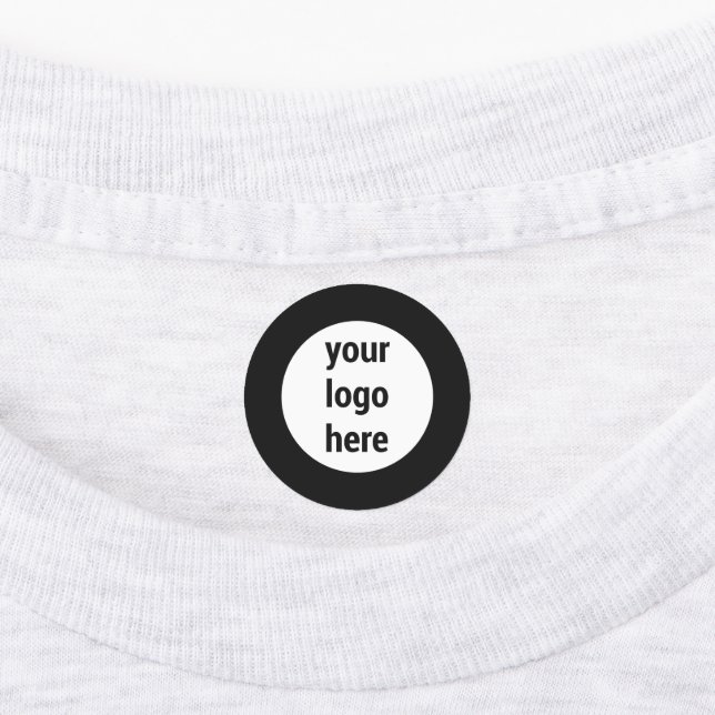 Custom Business Logo Fabric Clothing Label Black (Affixed)