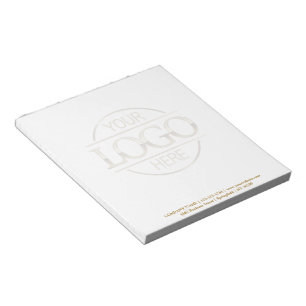 Custom Business Logo Faded Backdrop Modern Simple Notepad