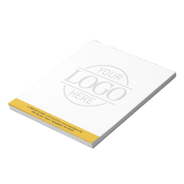 Custom Business Logo Faded Backdrop Modern Simple Notepad (Rotated)