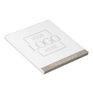 Custom Business Logo Faded Backdrop Modern Simple Notepad