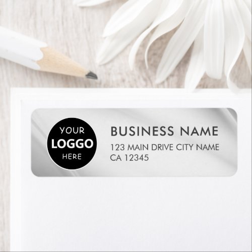 Custom Business Logo Faux Silver Company  Label