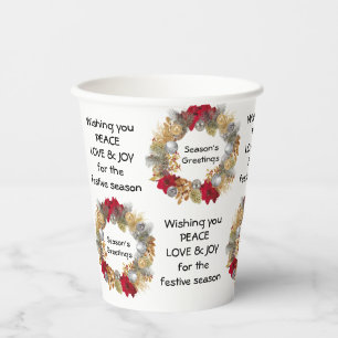 Custom Business LOGO Festive Wreath Paper Cups