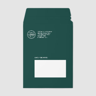 Custom Business Logo Forest Green Cardstock Envelope Mailers