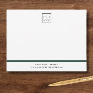 Custom Business Logo Forest Green Company Name Note Card