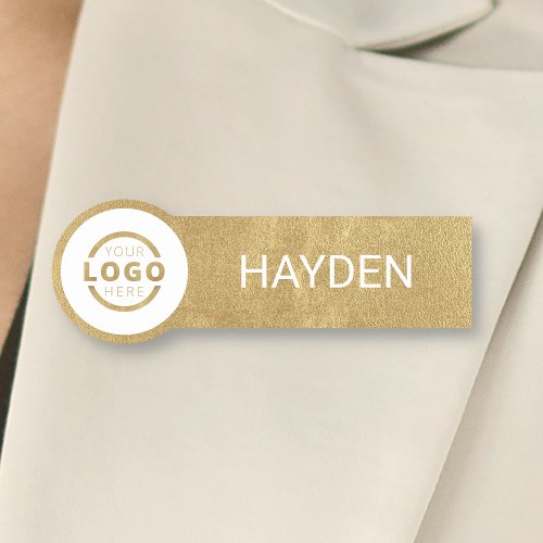 Custom Business Logo Gold Employee Staff Name Name Tag