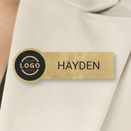 Custom Business Logo Gold Employee Staff Name Name Tag