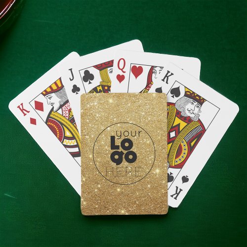 Custom Business Logo Gold Glitter Playing Card Set