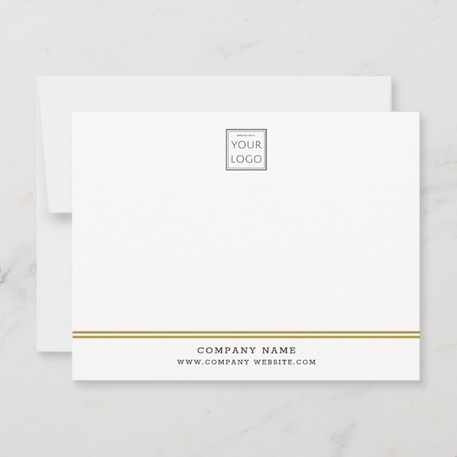 Custom Business Logo Gold Line Company Name Note  (Front)