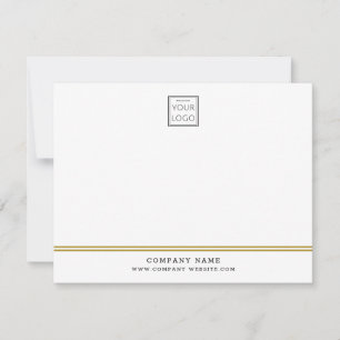 Custom Business Logo Gold Line Company Name Note  Card