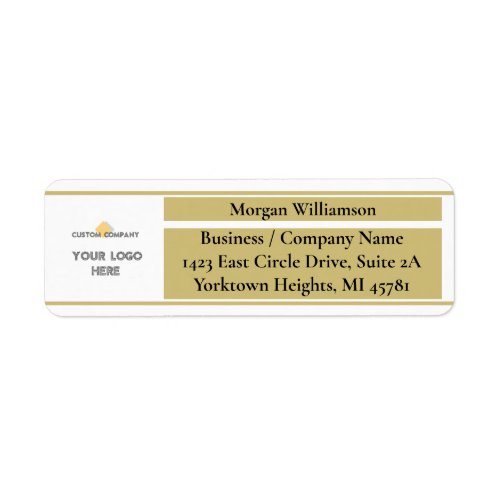 Custom Business Logo Gold Return Address Label