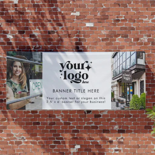 Custom Business Logo Grand Opening 2 Photo Banner Custom Business Logo Grand Opening 2 Photo Banner