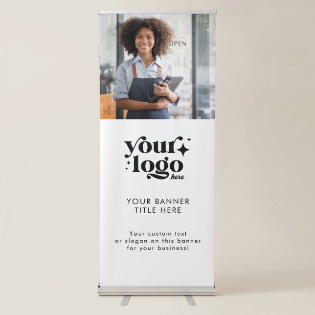 Custom Business Logo Grand Opening Photo Retractable Banner (Front)