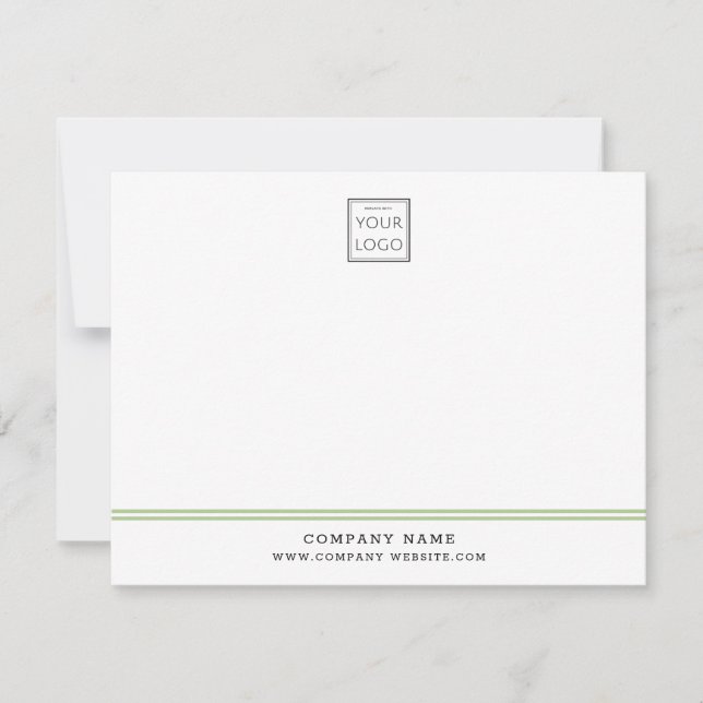 Custom Business Logo Green Line Company Name Note  (Front)