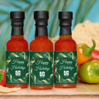 Custom Business Logo Green Wreath Holiday Party