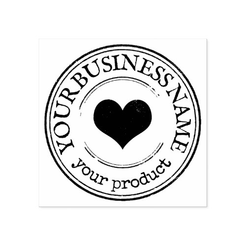 Custom Business Logo Handmade Heart Rubber Stamp