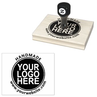 Custom Business Logo Handmade Rubber Stamp | Zazzle