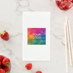 Custom Business Logo Here Add Text White Template Paper Guest Towels
