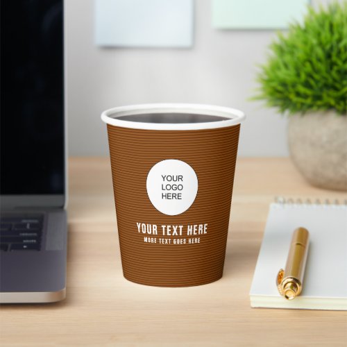 Custom Business Logo Here Elegant Cute Coffee Paper Cups
