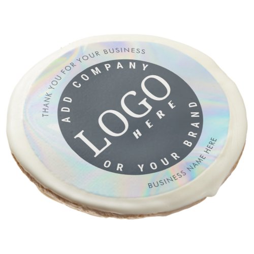 Custom Business Logo Holographic Client Treats Sugar Cookie