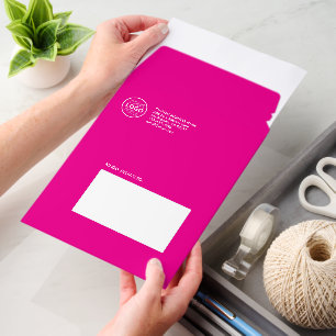 Custom Business Logo Hot Pink Cardstock Envelope Mailers