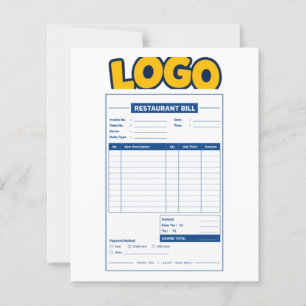 Custom Business Logo Hotel Invoice and Guest Billi