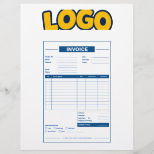 Custom Business Logo Hotel Invoice and Guest Billi Letterhead
