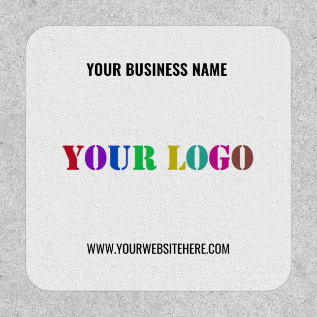 Custom Business Logo Info Branded Patch Example (Front)