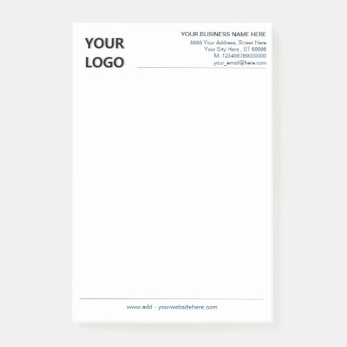 Custom Business Logo Info Company Post it Notes