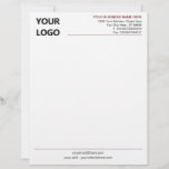 Custom Business Logo Info Office Colors Letterhead<br><div class="desc">Choose Colors and Font - Simple Personalized Your Modern Design Business Office Letterhead with Logo - Add Your Logo - Image / Business Name - Company / Address - Contact Information / more - Resize and move or remove and add elements / image with customization tool. Your colors / font...</div>