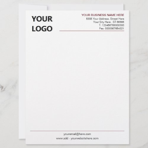 Custom Business Logo Info Office Colors Letterhead