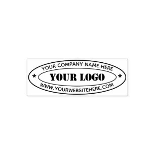Custom Business Logo Info Oval Self-inking Stamp