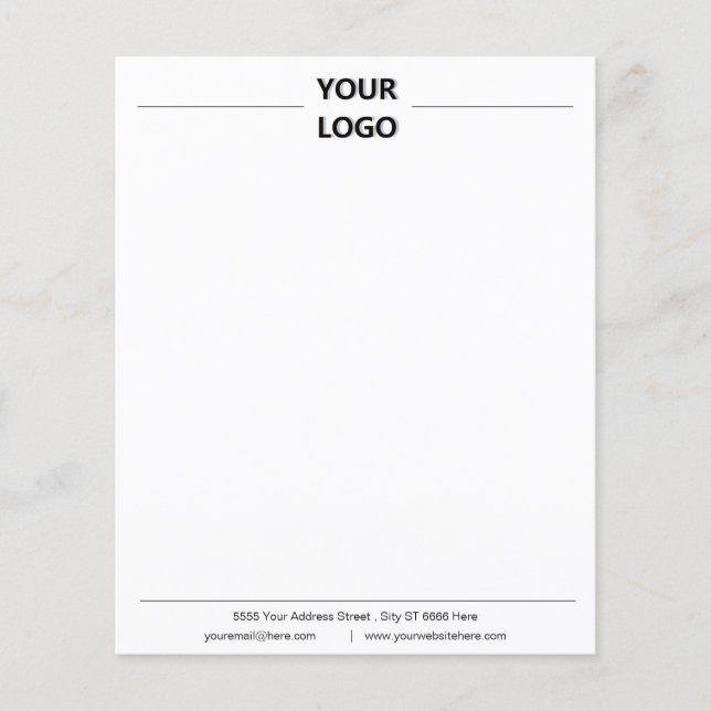 Custom Business Logo Info Paper Sheet Personalized (Front)