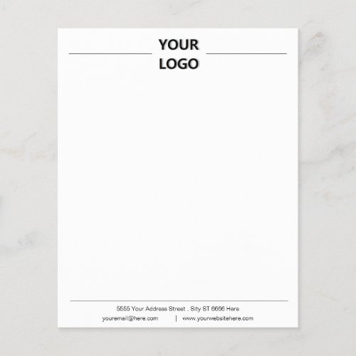 Custom Business Logo Info Paper Sheet Personalized