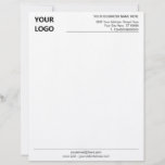 Custom Business Logo Info Personalized Letterhead<br><div class="desc">CCustom Font and Colors - Simple Personalized Business Letterhead with Logo - Add Your Logo - Image or QR Code - Photo / Business Name - Company / Address - Contact Information / more - Resize and move or remove and add elements / image with Customization tool - Choose font...</div>
