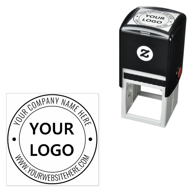 Custom Business Logo Info Professional Round Stamp (In Situ)