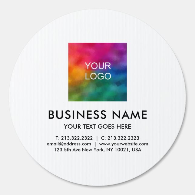Custom Business Logo Information Template Circle Sign (Front)