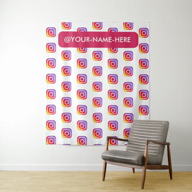 custom business logo instagram backdrop simple | Zazzle